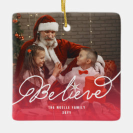 Adorno De Cerámica Creer Star Calligraphy Navidades religiosos Foto