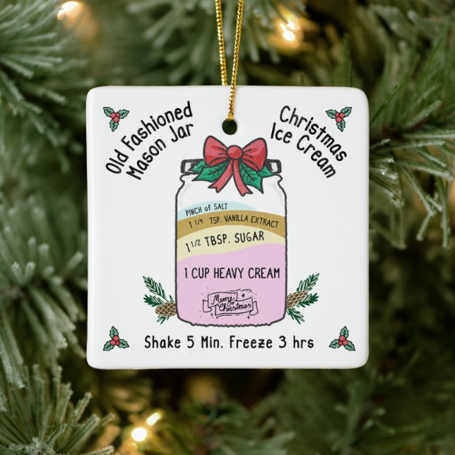 Adorno De Cerámica Crema de hielo de los Navidades de moda Mason Jar (Árbol)