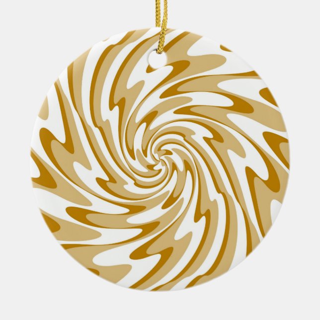 Adorno De Cerámica Crema retro y olas blancas resumen arte (Frente)