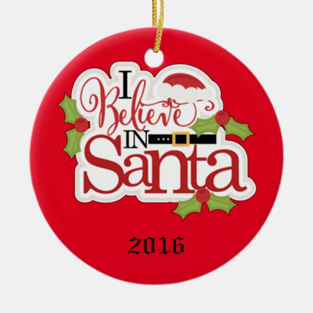 Adorno De Cerámica Creo en Santa (Frente)