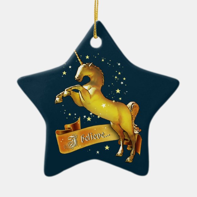 Adorno De Cerámica Creo en Unicornios (Frente)