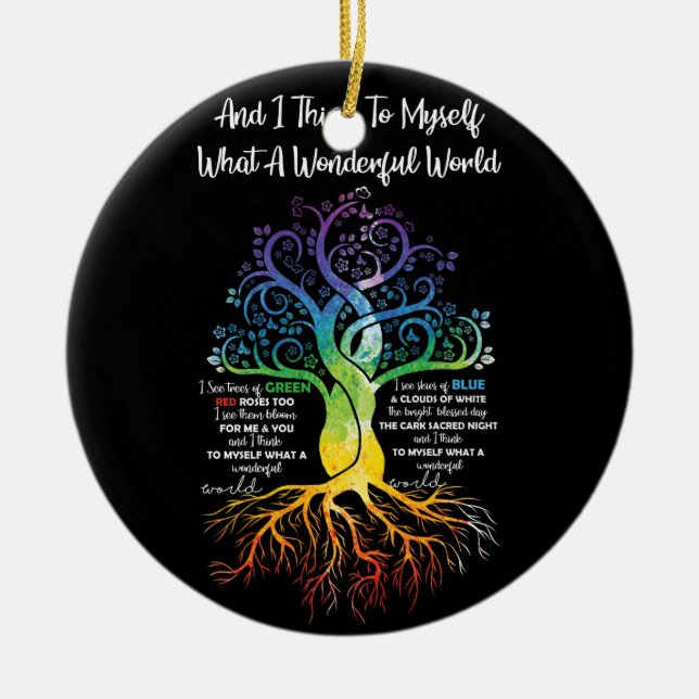 Adorno De Cerámica Creo Que Es Un Maravilloso Mundo Hippie (Frente)