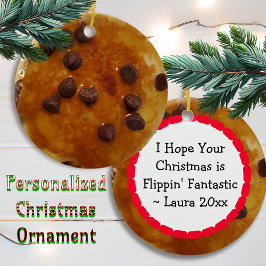 Adorno De Cerámica Crepes de chocolate con Navidades de jarabe