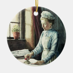 Adorno De Cerámica Criada del lavadero, c.1880