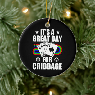 Adorno De Cerámica Cribbage Board Para Cribbage Card Game Player Funn