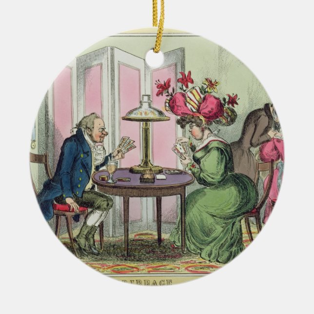 Adorno De Cerámica Cribbage, publicado por Thomas McLean, Londres (Frente)