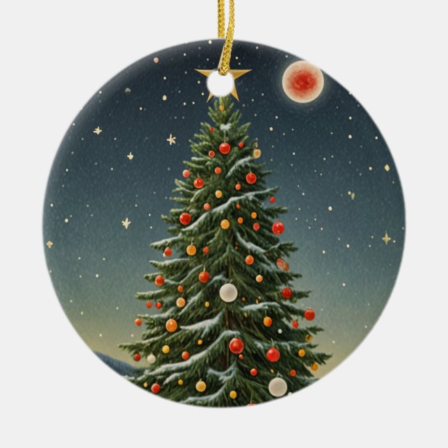 Adorno De Cerámica Crimson Noel (Frente)