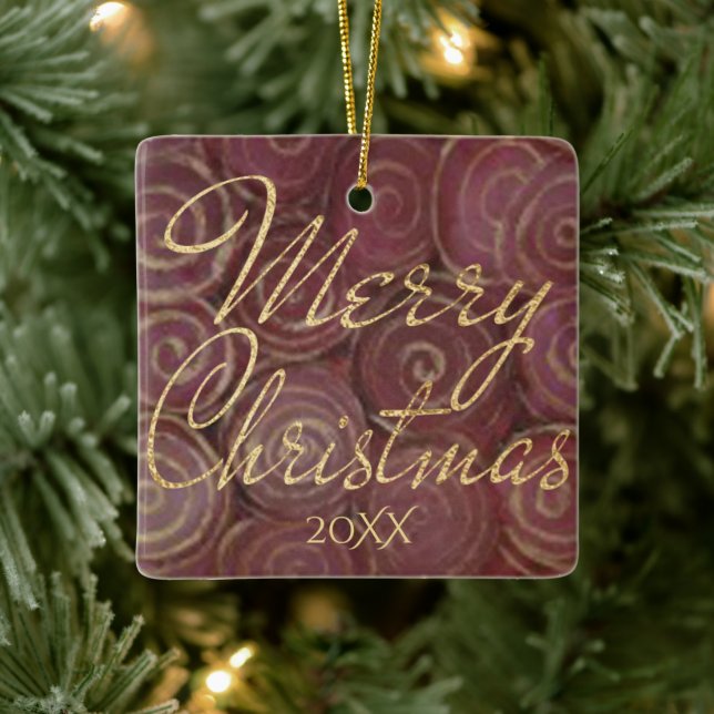 Adorno De Cerámica Crimson y oro navidades (Árbol)