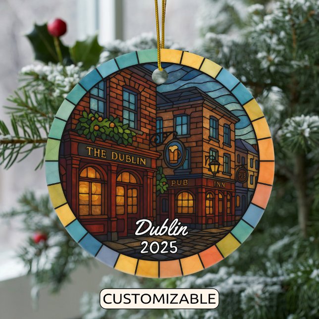 Adorno De Cerámica Cristal con mango personalizado Dublín Irlanda (Subido por el creador)