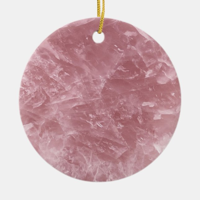Adorno De Cerámica Cristal de cuarzo rosa rosa rosa de bebé elegante (Frente)