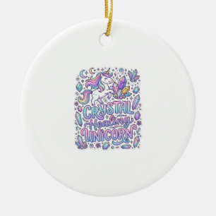 Adorno De Cerámica Cristal de Unicornio Sanación Regalo de Unicornio 