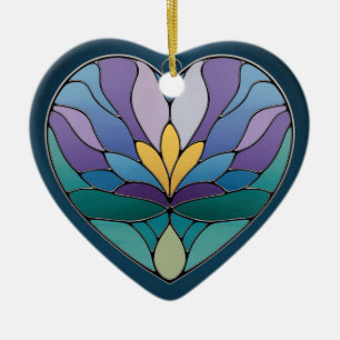 Adorno De Cerámica Cristal manchado, Glass esmerilado abstracto de fl