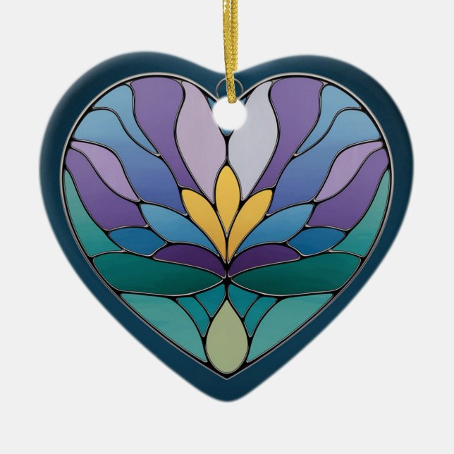 Adorno De Cerámica Cristal manchado, Glass esmerilado abstracto de fl (Frente)