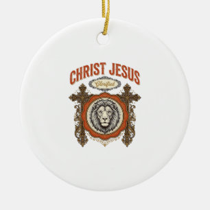 Adorno De Cerámica Cristo Jesús Fe Vintage León
