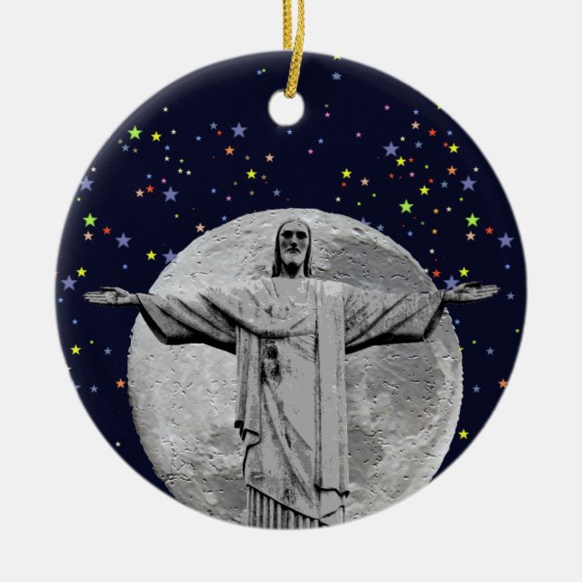 Adorno De Cerámica Cristo, luna y estrellas (Frente)