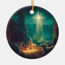 Adorno De Cerámica ¡Cristo nació! Escena de Bethlehem