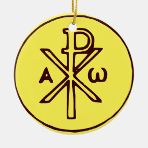 Adorno De Cerámica Cristograma sagrado Chi-Rho Arte Fino