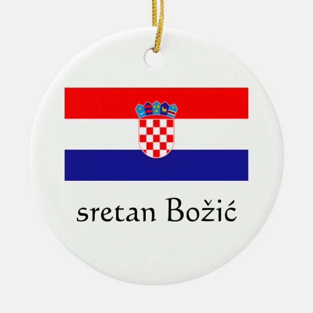 Adorno De Cerámica Croation Merry Christmas Ornament (Frente)