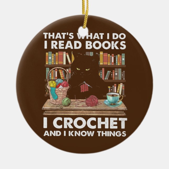 Adorno De Cerámica Crochet de libros (Frente)