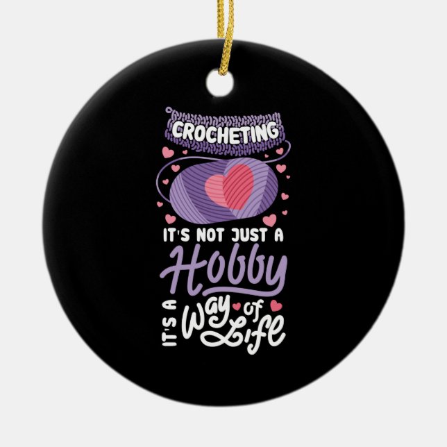 Adorno De Cerámica Crocheting (Frente)