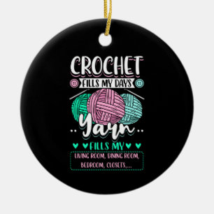 Adorno De Cerámica Crocheting - Crochet llena mis días