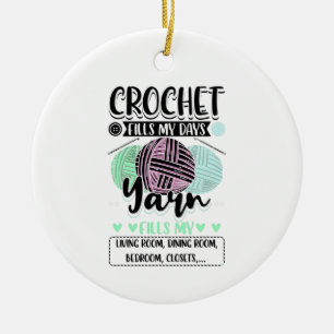 Adorno De Cerámica Crocheting - Crochet llena mis días