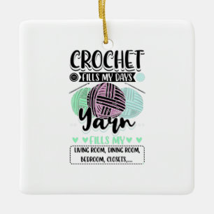 Adorno De Cerámica Crocheting - Crochet llena mis días