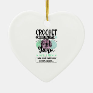 Adorno De Cerámica Crocheting - Crochet llena mis días