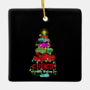 Adorno De Cerámica Crocin Alrededor Del Regalo Del Árbol De Navidad