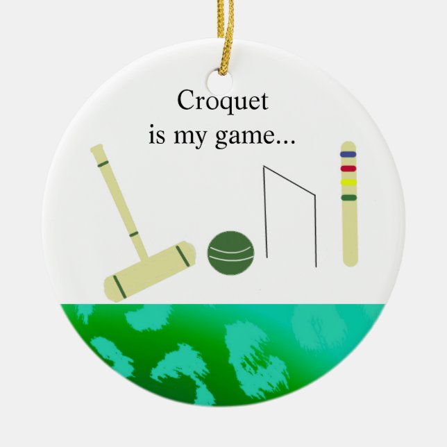 Adorno De Cerámica Croquet es mi juego (Frente)