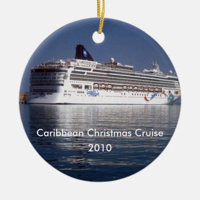 Adorno De Cerámica Crucero de Navidades del Caribe, 2010 (Frente)