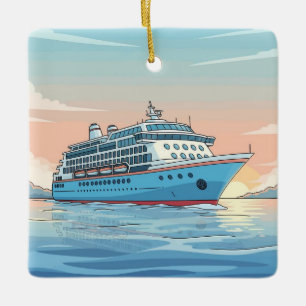 Adorno De Cerámica Crucero en el océano
