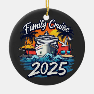 Adorno De Cerámica Crucero Familiar 2025 Tripulación Embarque Familia