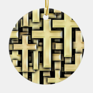 Adorno De Cerámica Cruces de oro
