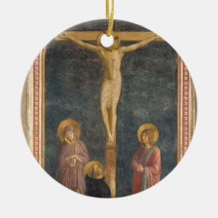 Adorno De Cerámica Crucifixión con la Virgen, SS. Juan el Evangeli