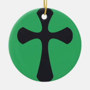 Adorno De Cerámica Cruz azul cristiana