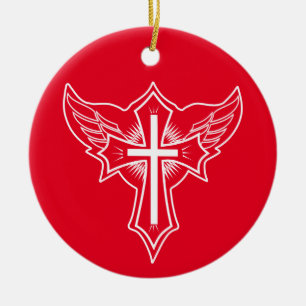 Adorno De Cerámica Cruz cristiana