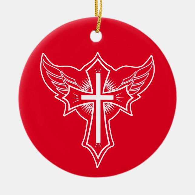 Adorno De Cerámica Cruz cristiana (Frente)