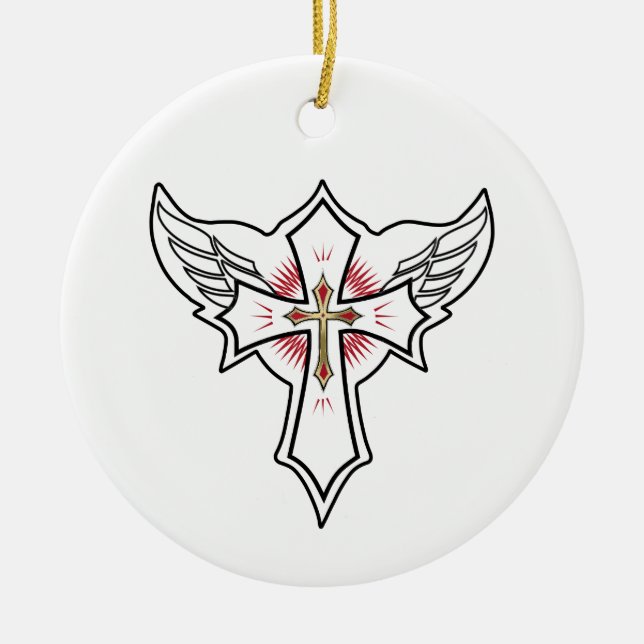 Adorno De Cerámica Cruz cristiana (Frente)