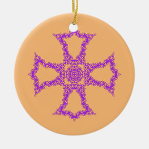 Adorno De Cerámica Cruz Cristiana Rosa Arte Estético Moderno
