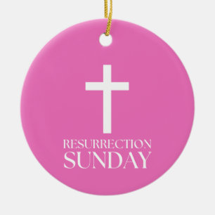 Adorno De Cerámica Cruz de domingo de resurrección Pascua cristiana