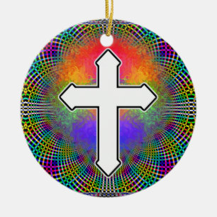 Adorno De Cerámica CRUZ de dos lados