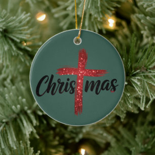 Adorno De Cerámica Cruz de Jesús Navidad Fe Cristiana Religión