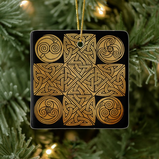 Adorno De Cerámica Cruz de Knotwork Celtic (Árbol)