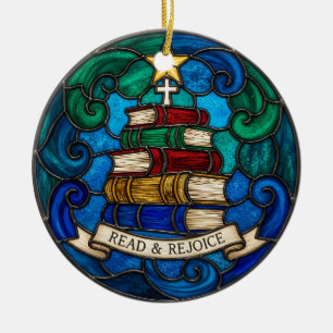 Adorno De Cerámica Cruz de la Biblia de Libros Religiosos