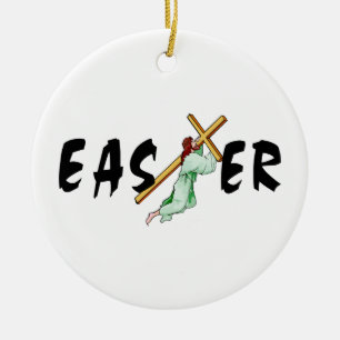 Adorno De Cerámica Cruz de Pascua Jesús