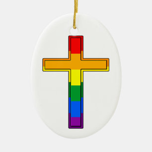 Adorno De Cerámica Cruz Gay