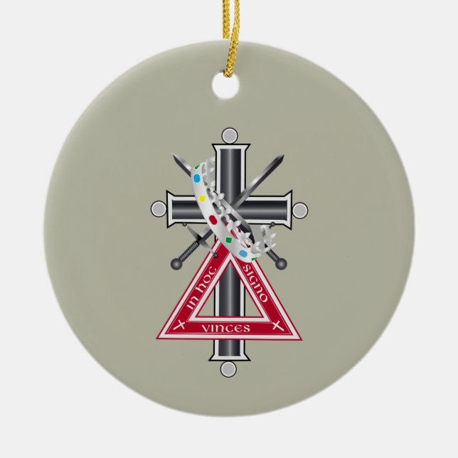 Adorno De Cerámica Cruz masónica (Frente)