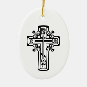Adorno De Cerámica Cruz ortodoxa cristiana