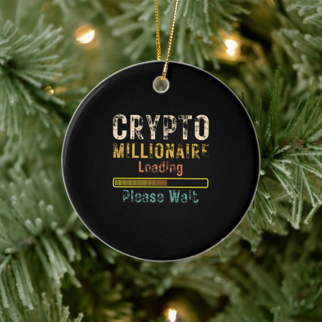 Adorno De Cerámica Crypto Millionaire Cargando cosecha retro (Árbol)